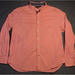 NAUTICA mens XL CLASSIC FIT Long Sleeve STRETCH Button Down GINGHAM‎ breathable